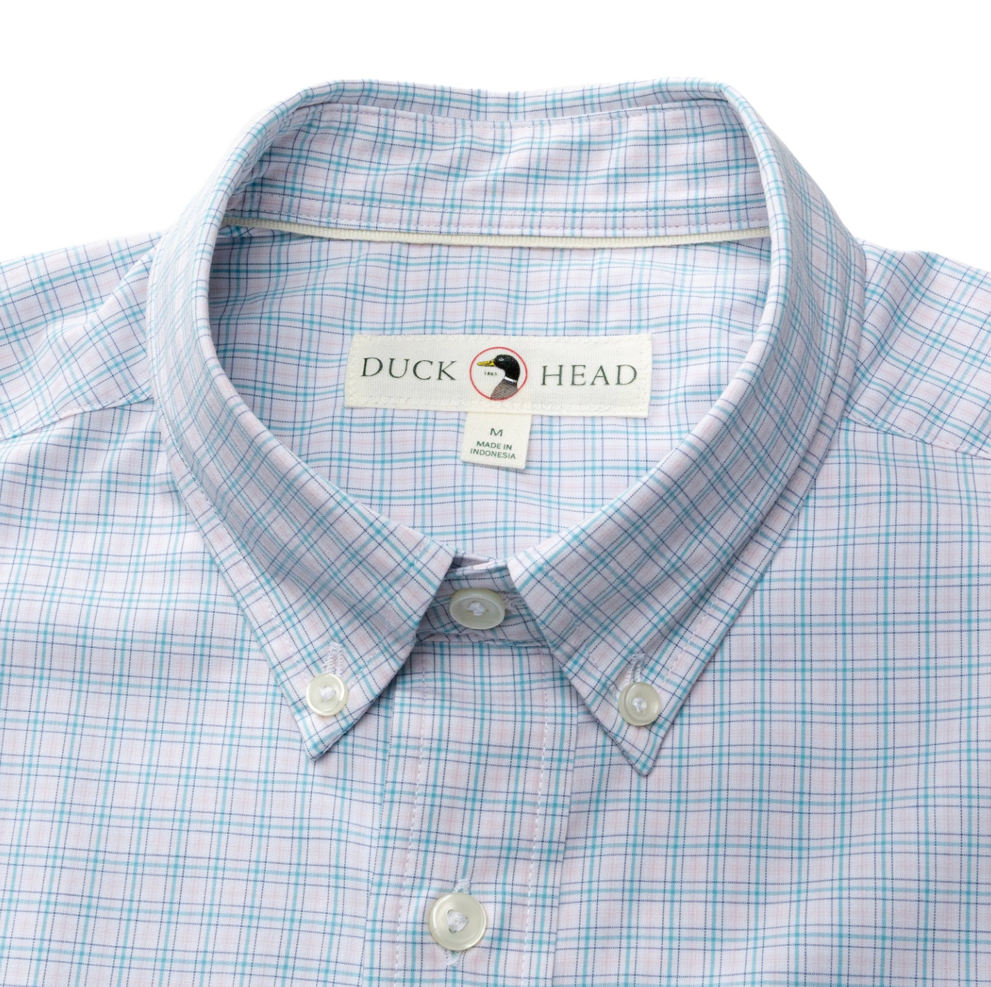 Duck Head - Performance Poplin Sport Shirt Stokes Plaid (Pale Pink)