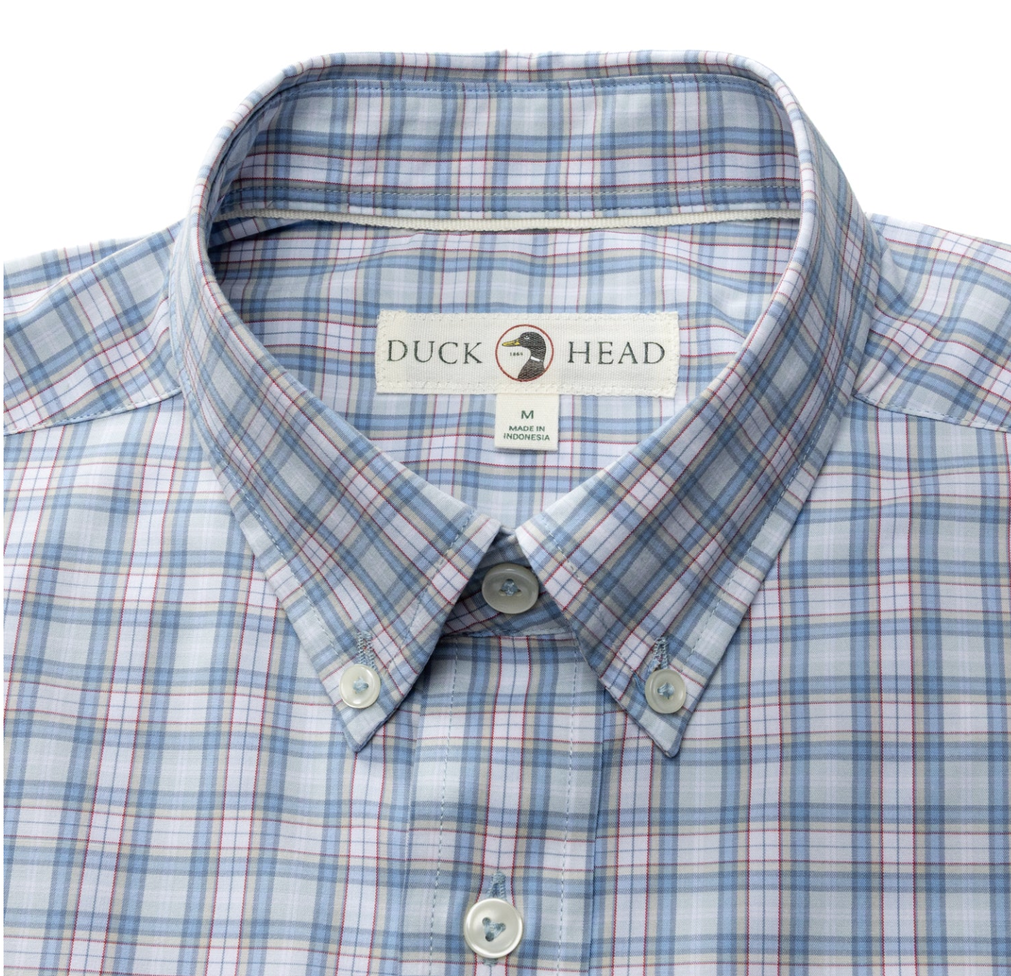 Duck Head - Performance Poplin Sport Shirt Mayville Plaid (Light Blue)