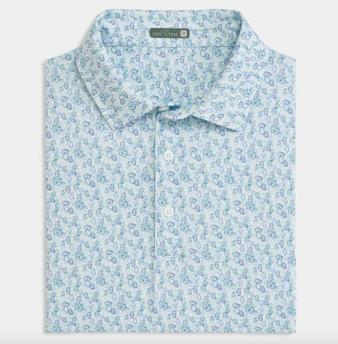 GenTeal - Shellscape Printed Performance Polo (Ultramarine)