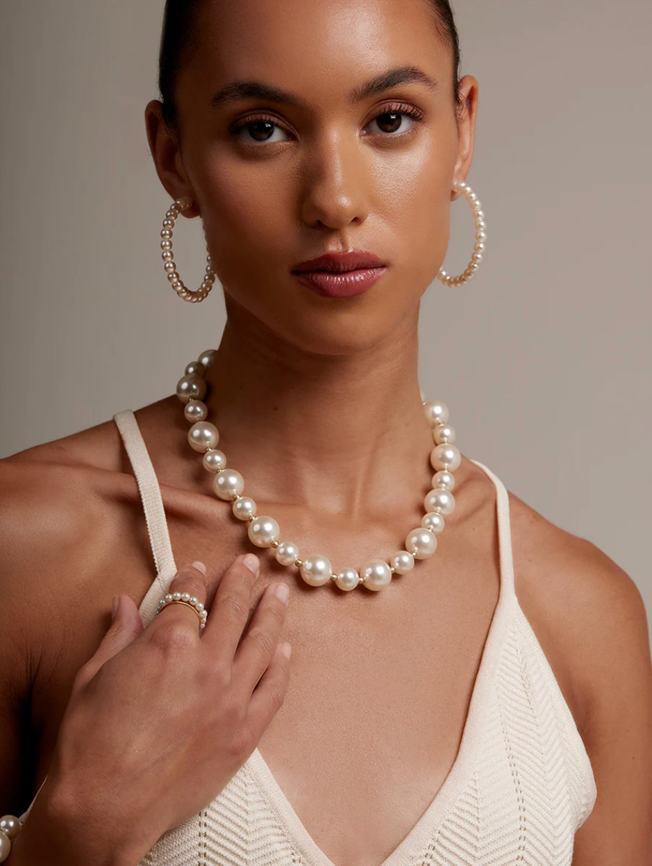 Vioroo Mixed Pearl Collar Necklace