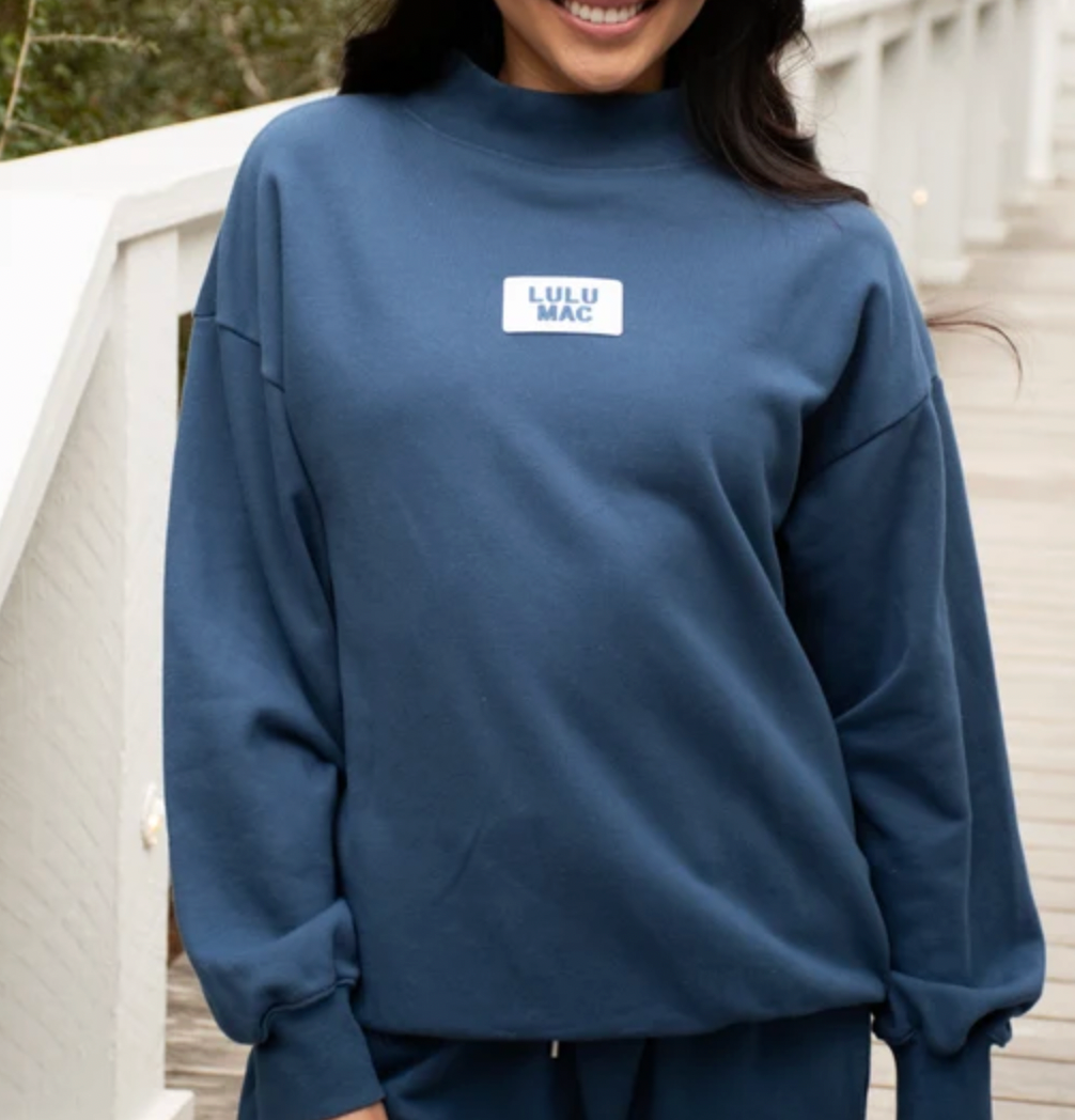 LULU MAC - Mockneck Terry Cloth Sweatshirt (Navy)