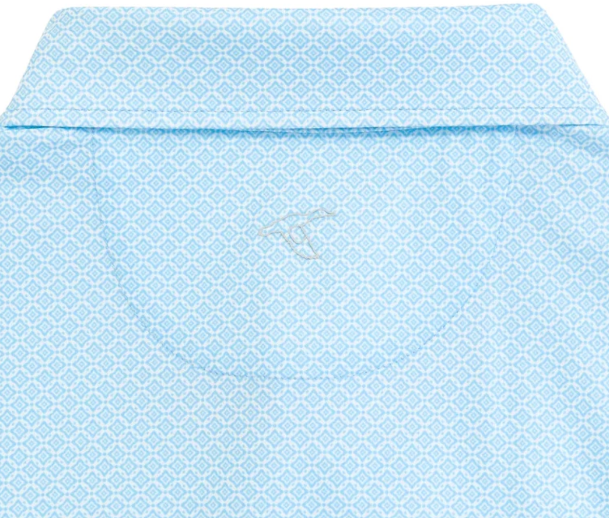 GenTeal - Diamond Lattice Printed Performance Polo (Heritage Blue)