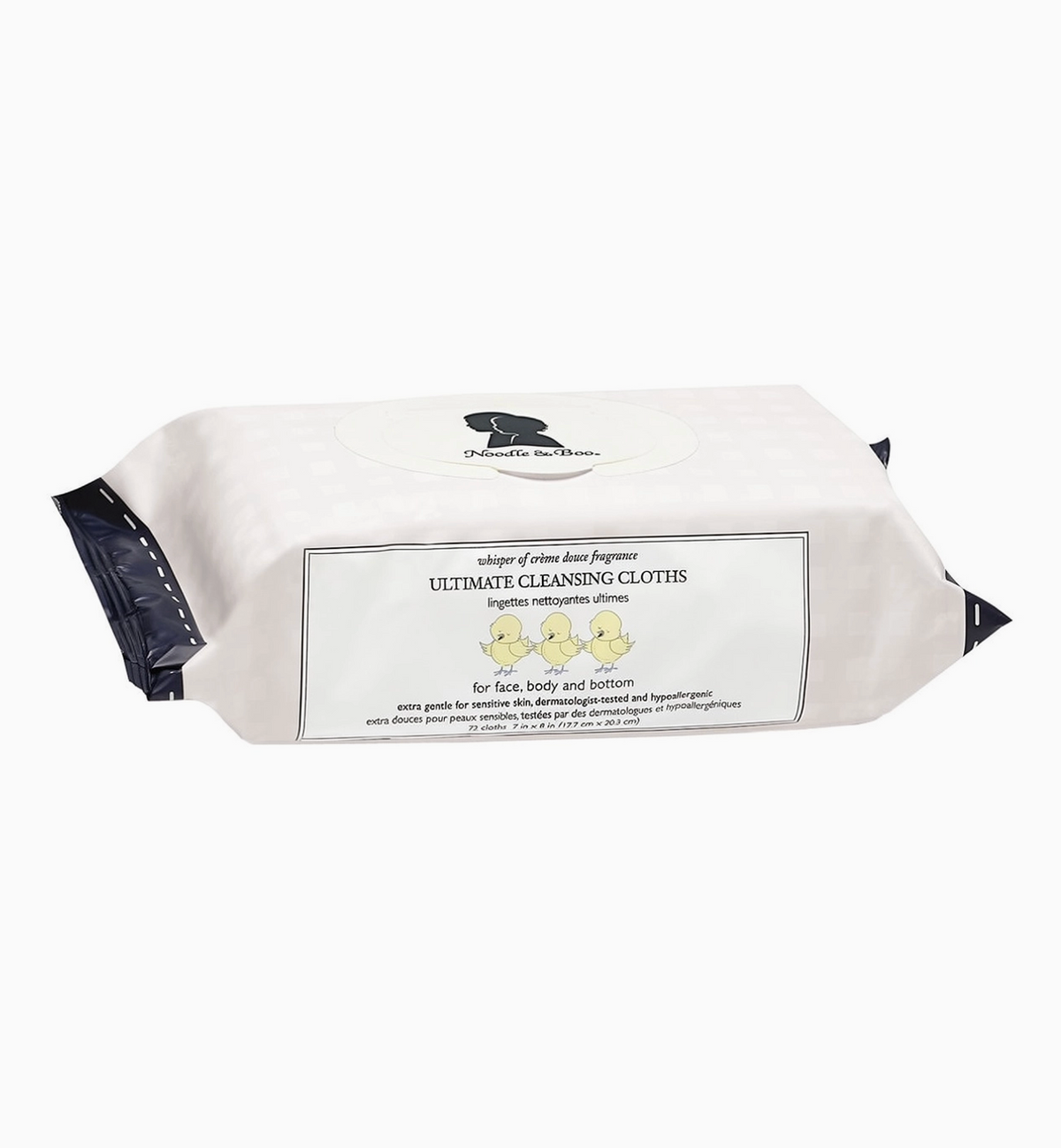 A package of Fragrance Ultimate Cleaning Cloths, featuring white wipes in a resealable pouch with a black logo and a central white label.