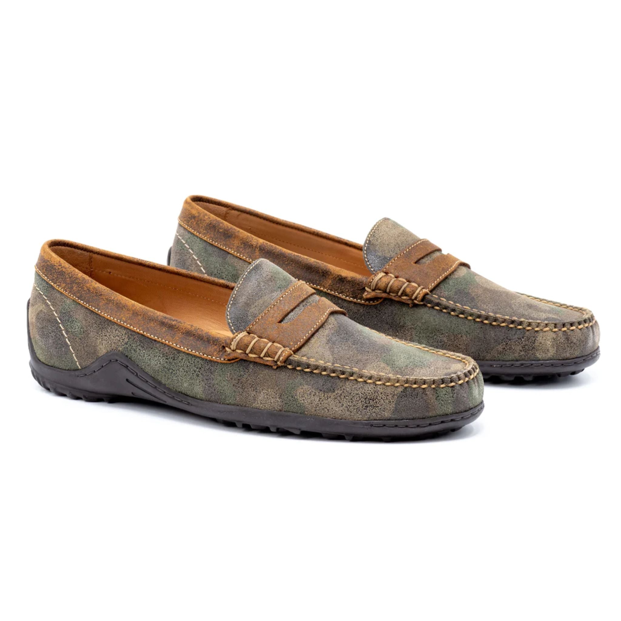 Martin Dingman - Bill Suede Horse Bit Loafers (Camo)