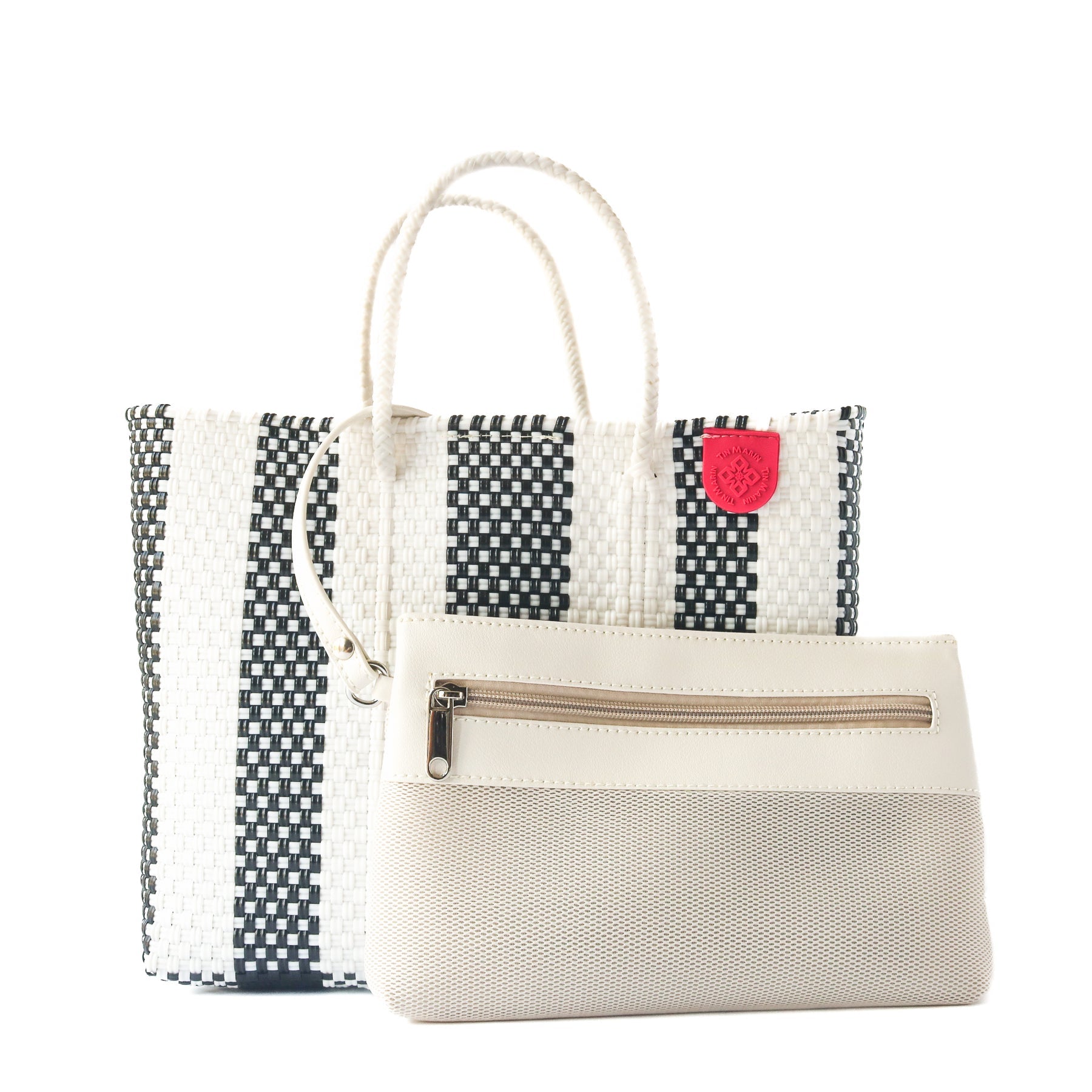Zebra Medium Woven Crossbody Bag
