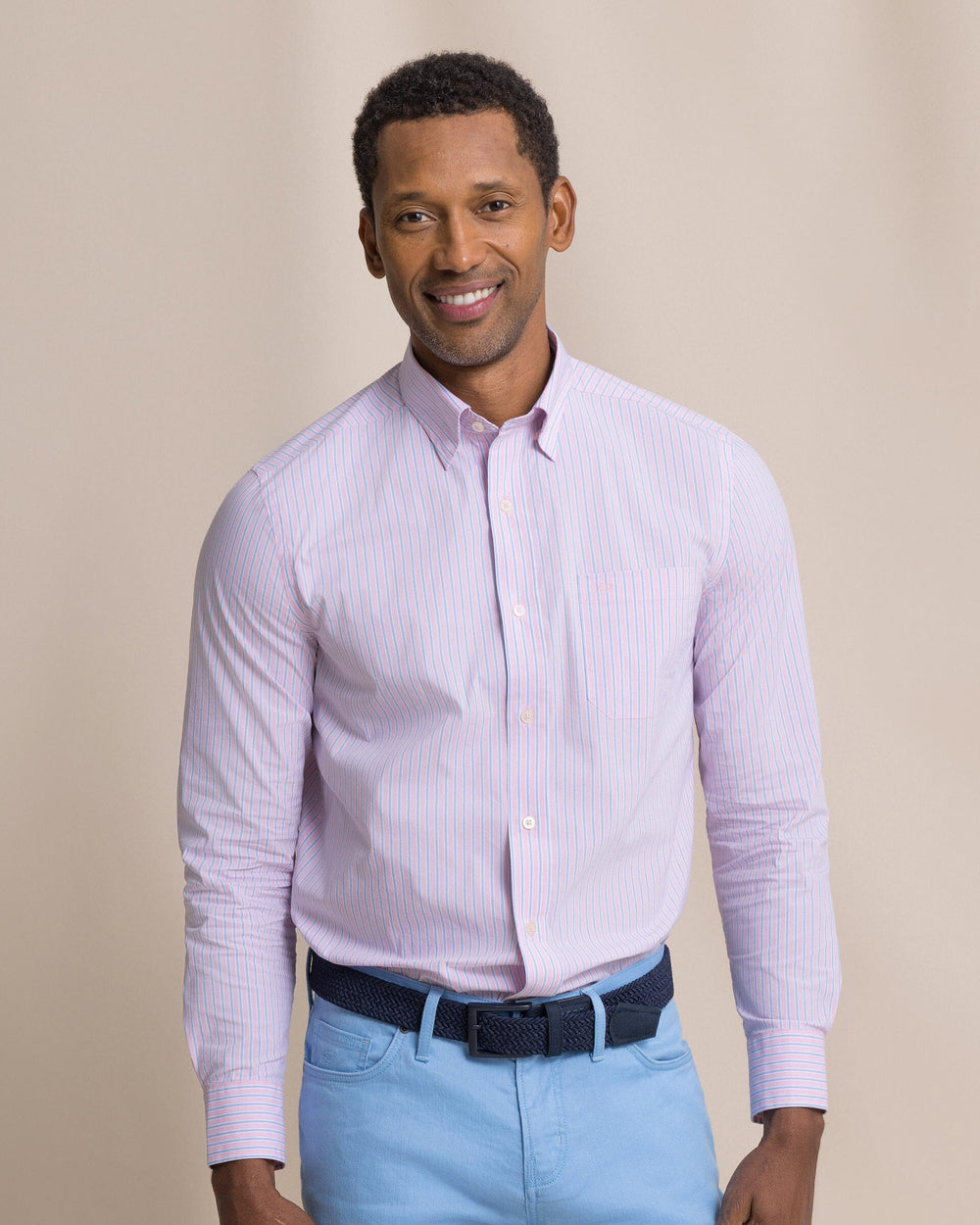 Southern Tide - Charleston Coral Springs Plaid Sportshirt (Sea Pink)