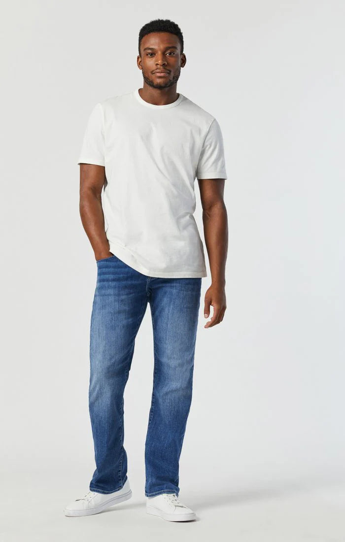 MAVI - Marcus Slim Straight Leg (Mid Foggy Feather Blue)
