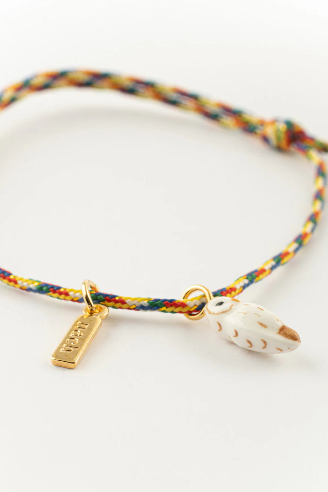 Nach - White Owl Multicolor Charm Bracelet
