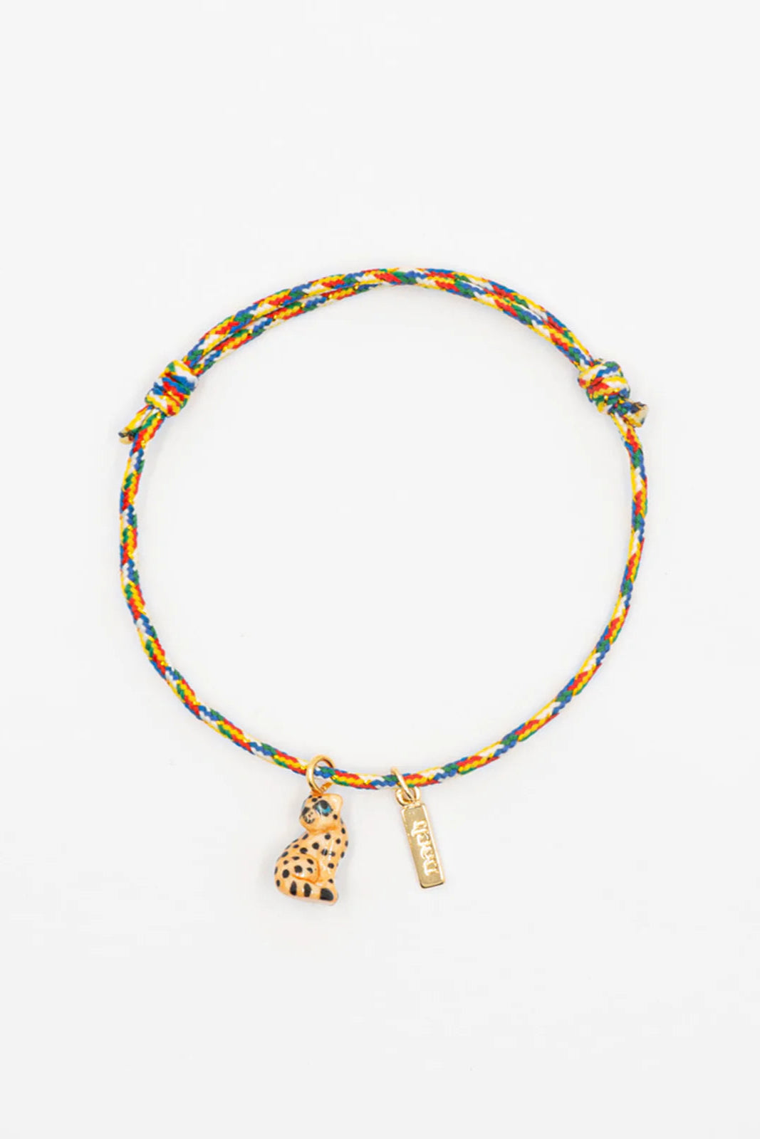Nach - Sitting Leopard Multicolor Charm Bracelet