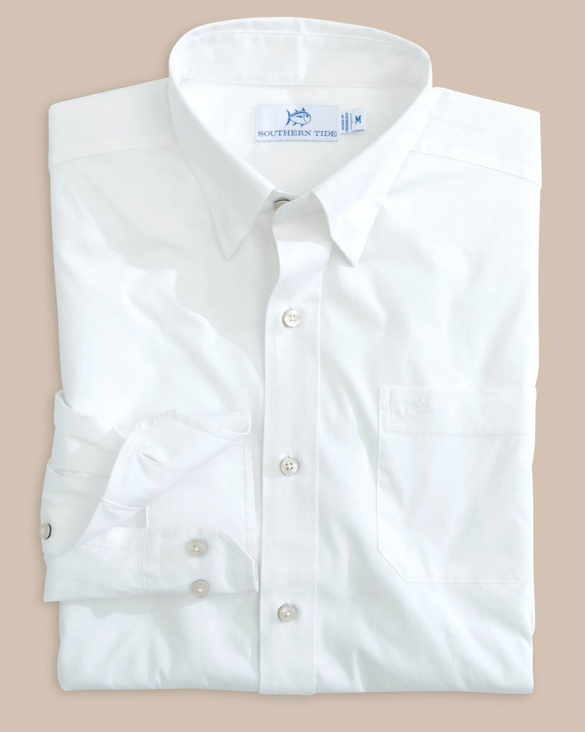 Southern Tide - Charleston Overbrook Solid Sportshirt (Classic White)