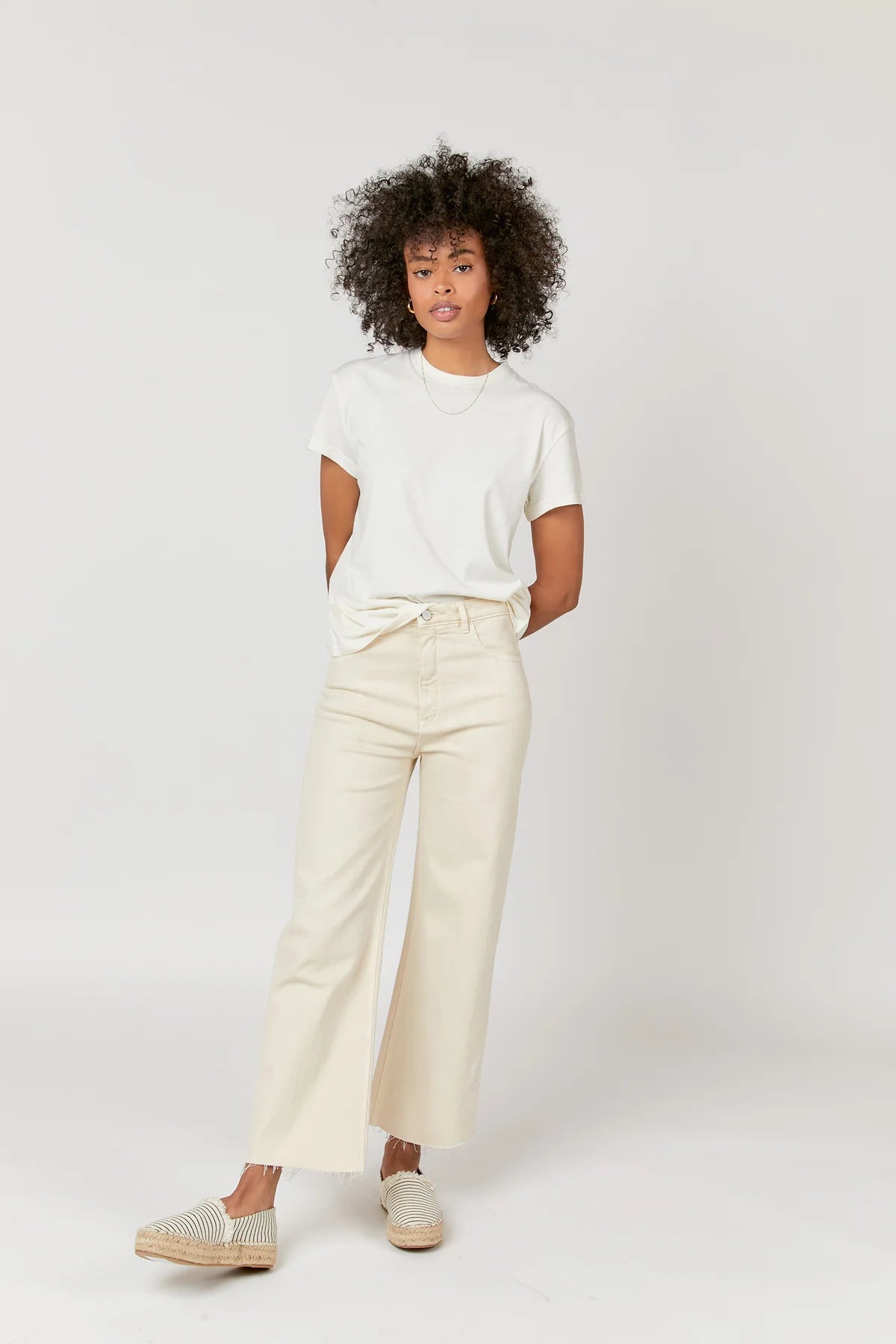 Oliver Logan - Aberdeen Ankle Crop High Rise Jean (Ecru)