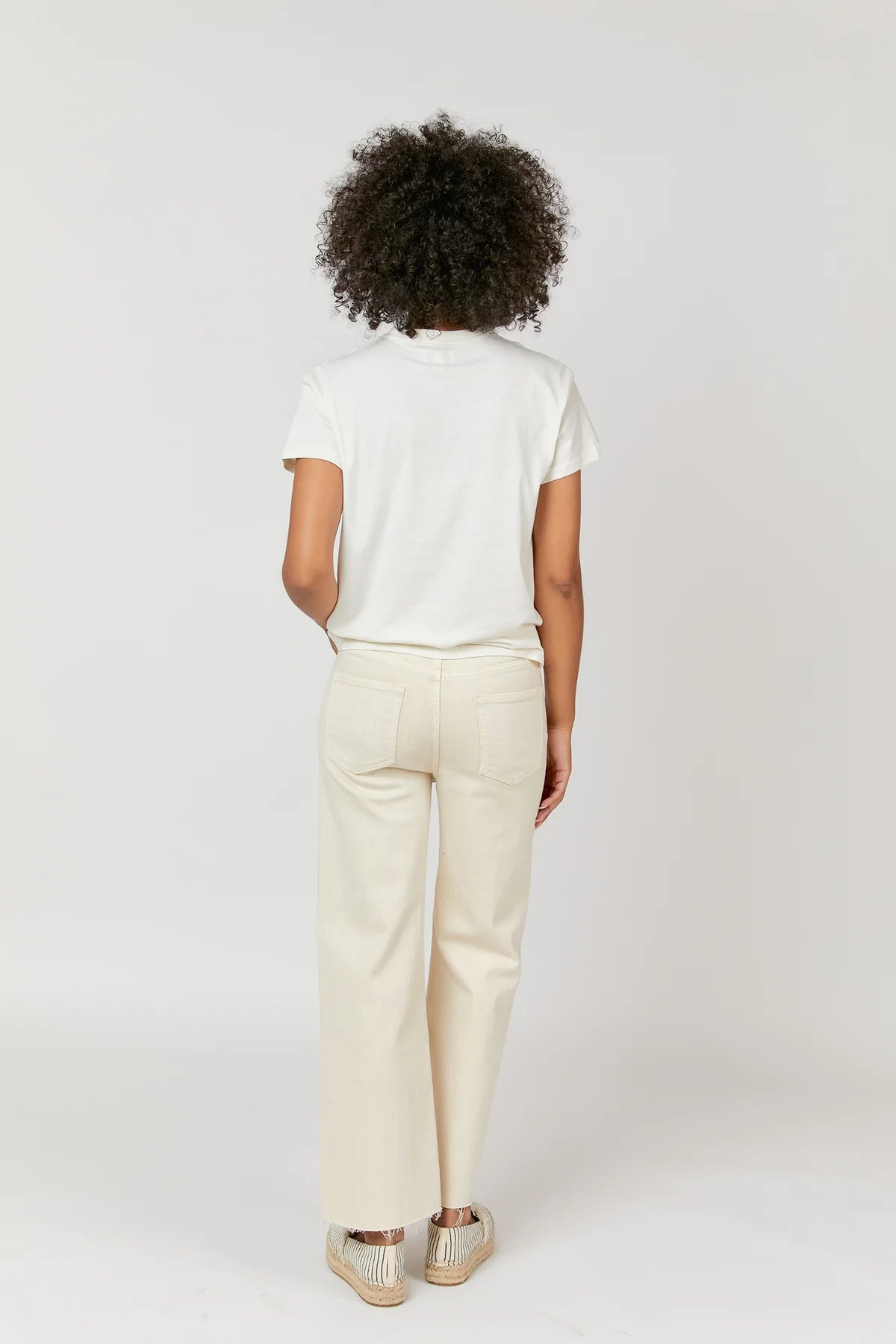 Oliver Logan - Aberdeen Ankle Crop High Rise Jean (Ecru)