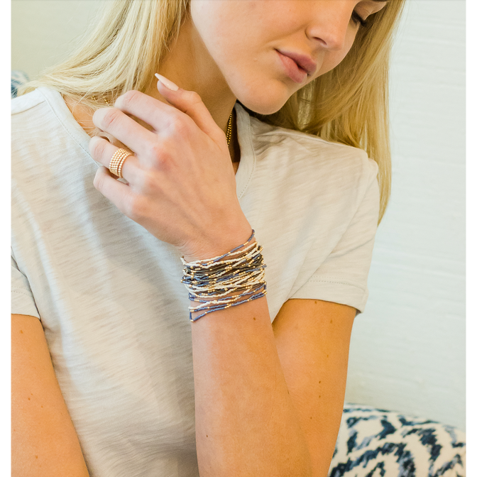 Erin Gray - Newport Bracelet in Graphite + Gold Filled