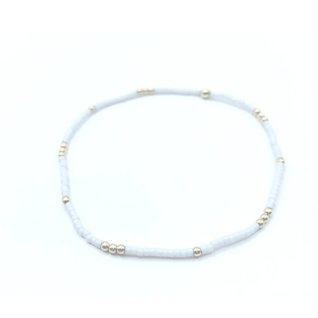 Newport Bracelet Blue/Gray + Gold Filled - Erin Gray