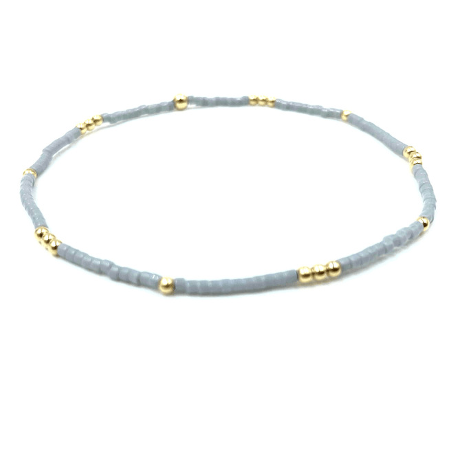 Newport Bracelet in Cloud Gray + Gold Filled - Erin Gray