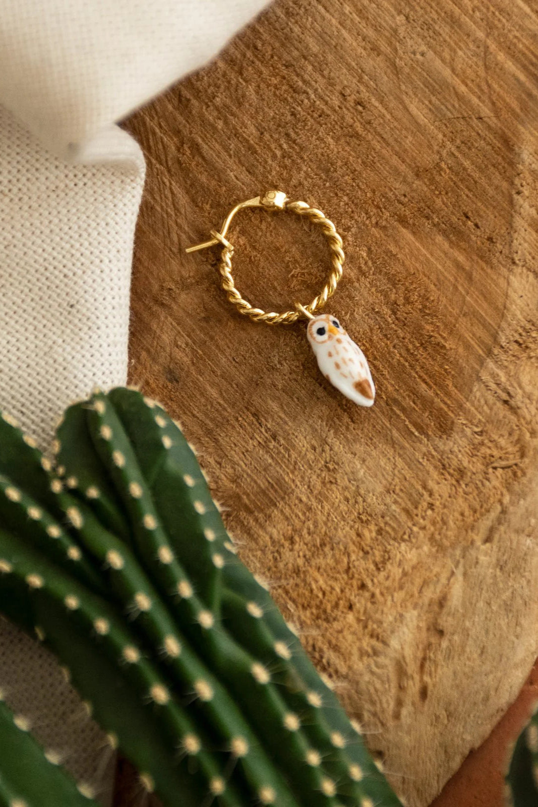 Nach - White Owl Mini Earrings