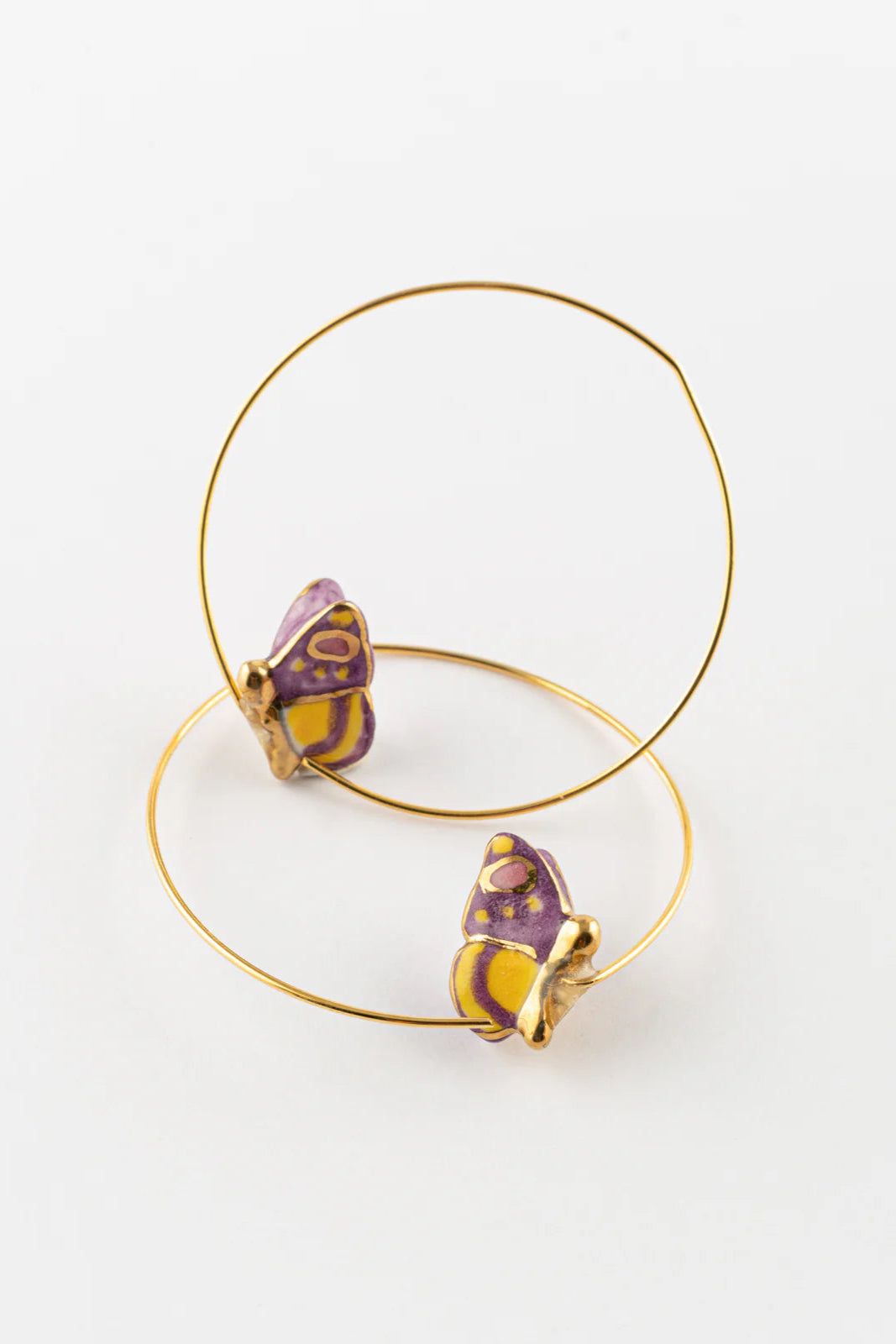 Nach - Figs & Flowers Butterfly Hoop Earrings