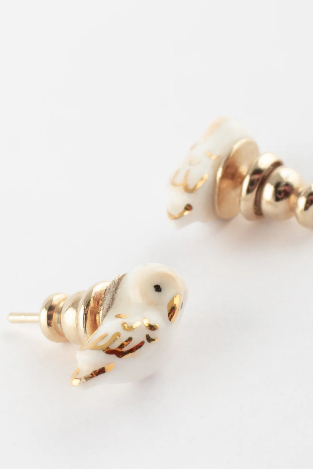 Nach - White Owl Stud Earrings