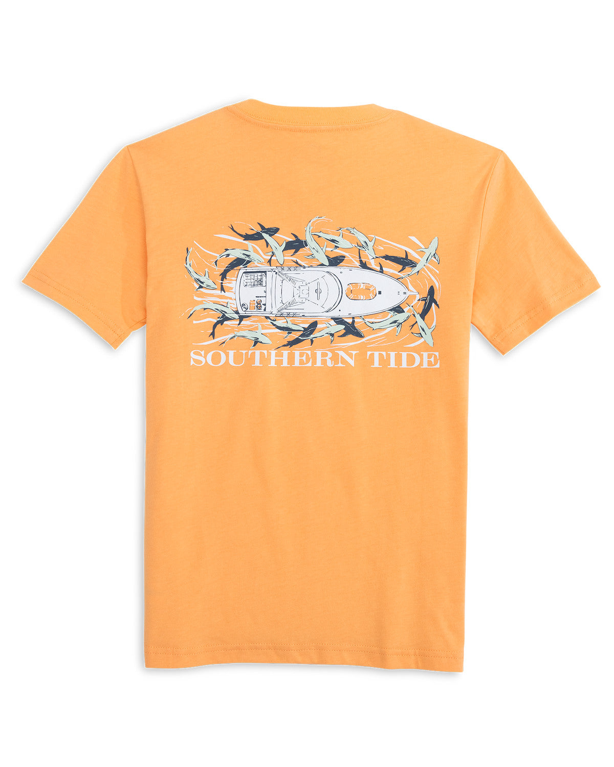 Southern Tide - Youth Yachts of Sharks Tee (Salmon Bluff Orange)