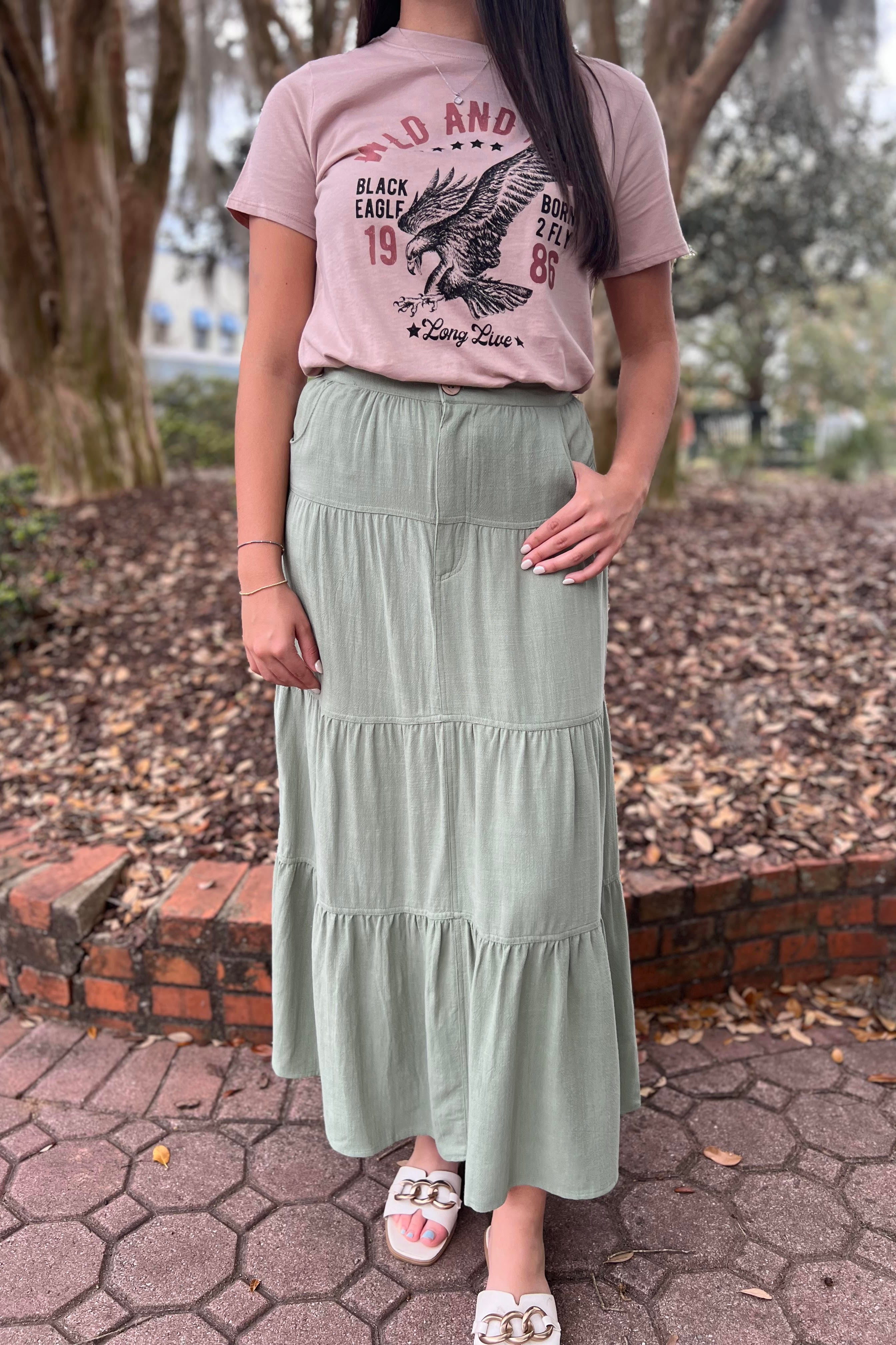 The Olivia Skirt (Sage)