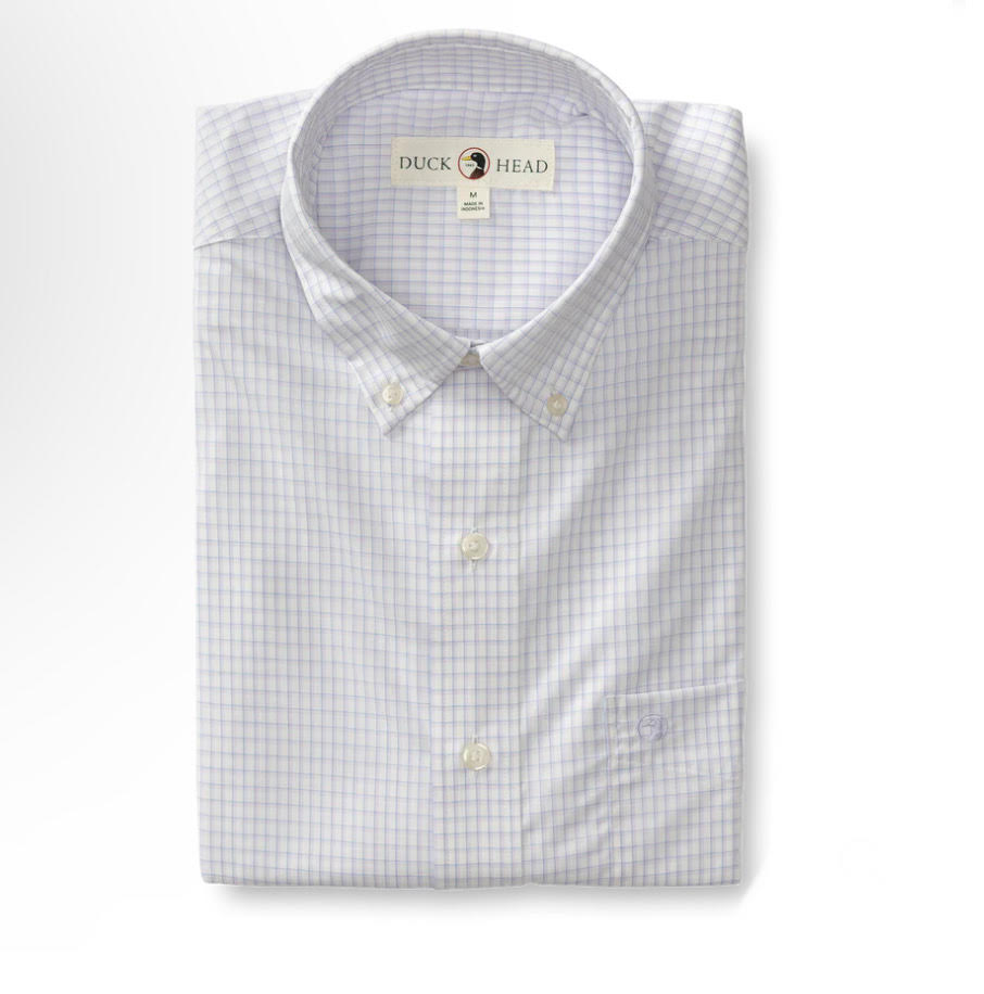Duck Head Brunson Check Shirt - Faded Periwinkle