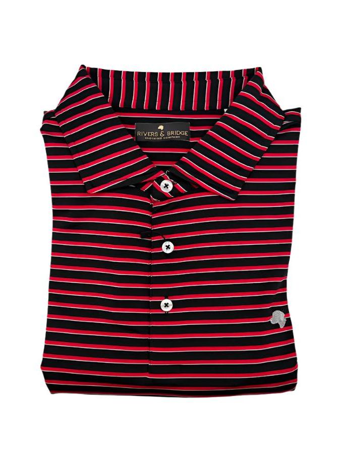 Rivers & Bridge Youth Performance Polo (Black/Red/Silver)