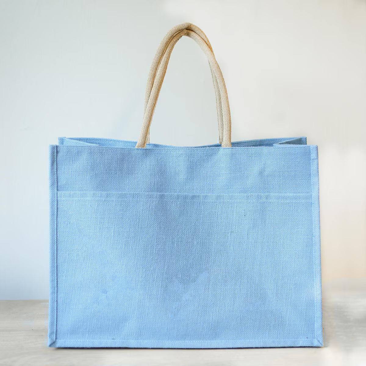 Embroidered Jute Pocket Tote