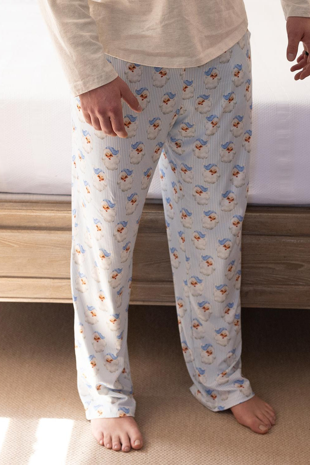 Mary Square - Men's Pajama Pants (Santa Baby - Blue) FINAL SALE