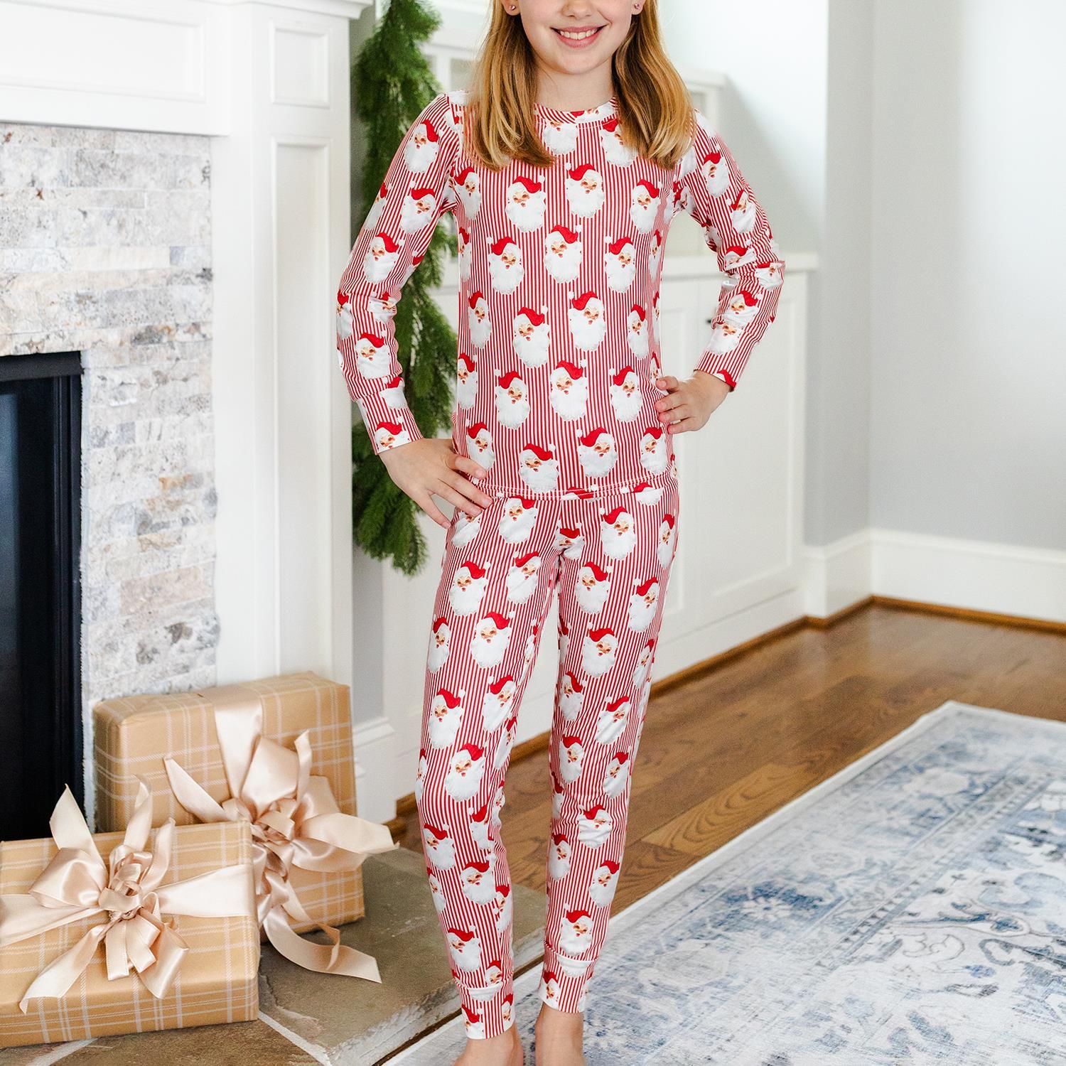 Mary Square - Kids Pajama Set (Santa Baby Red)