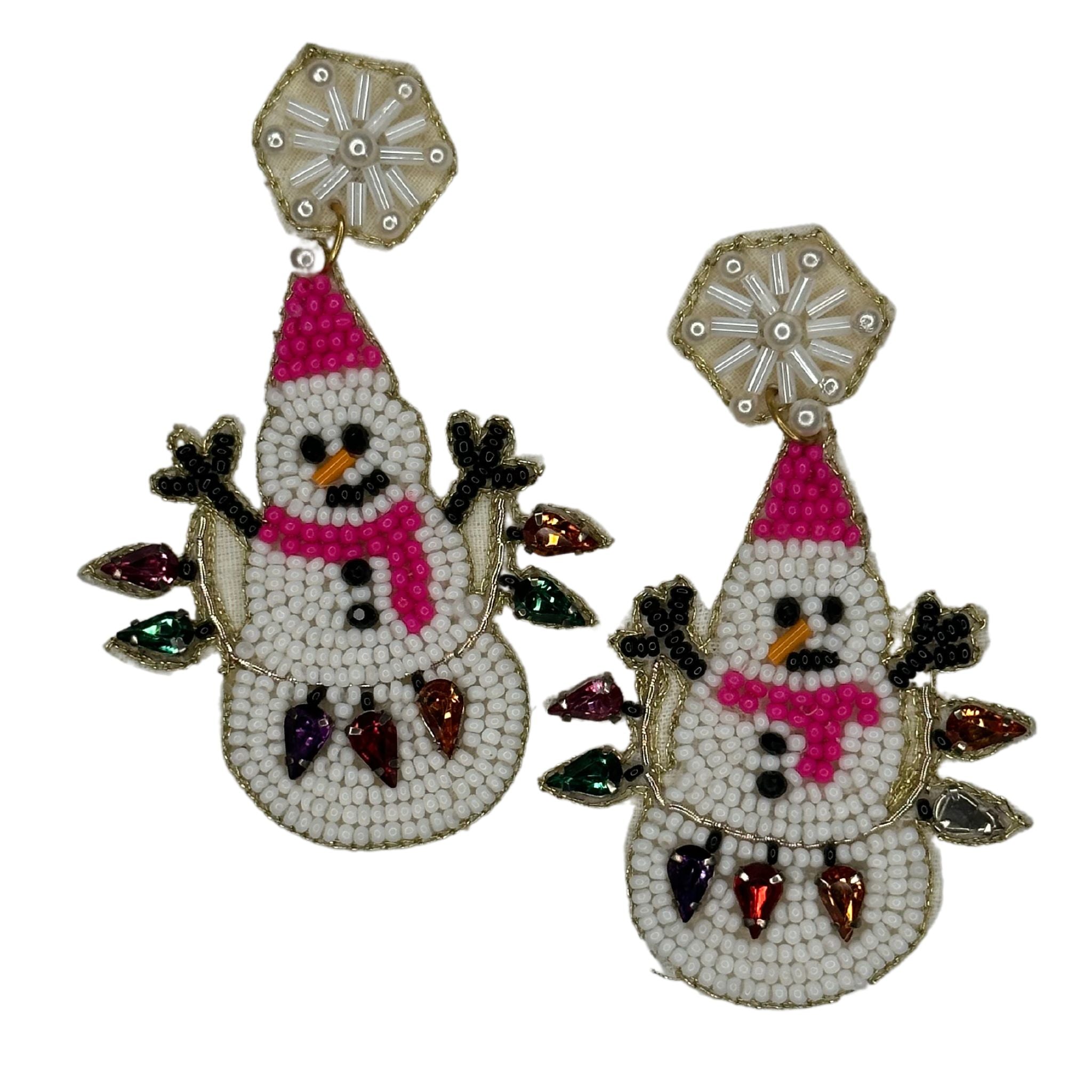 Christmas Lights & Snowman Earrings