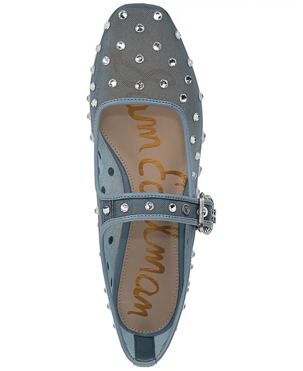 Sam Edelman - Michaela Shine Mary Jane Flat (Coastal Blue)