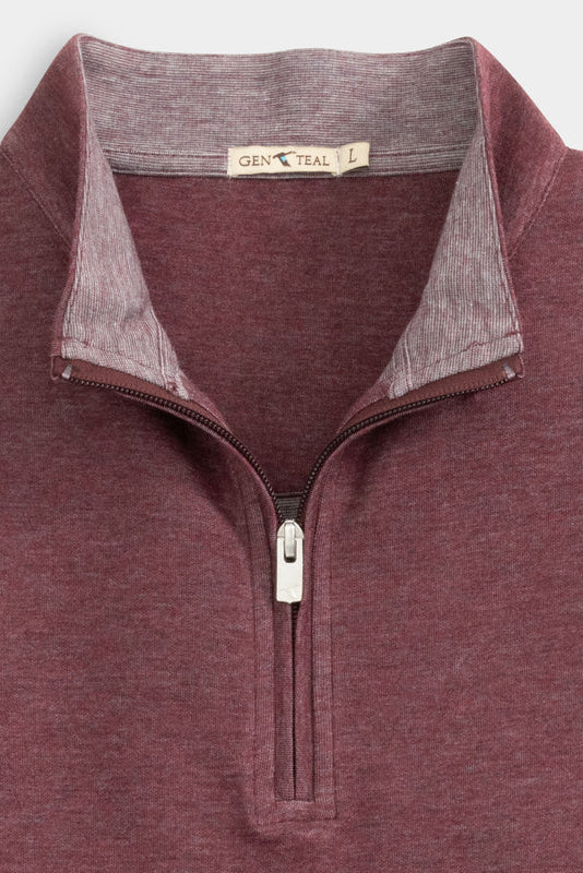 GenTeal - Cotton Modal/Quarter-Zip (Cabernet)