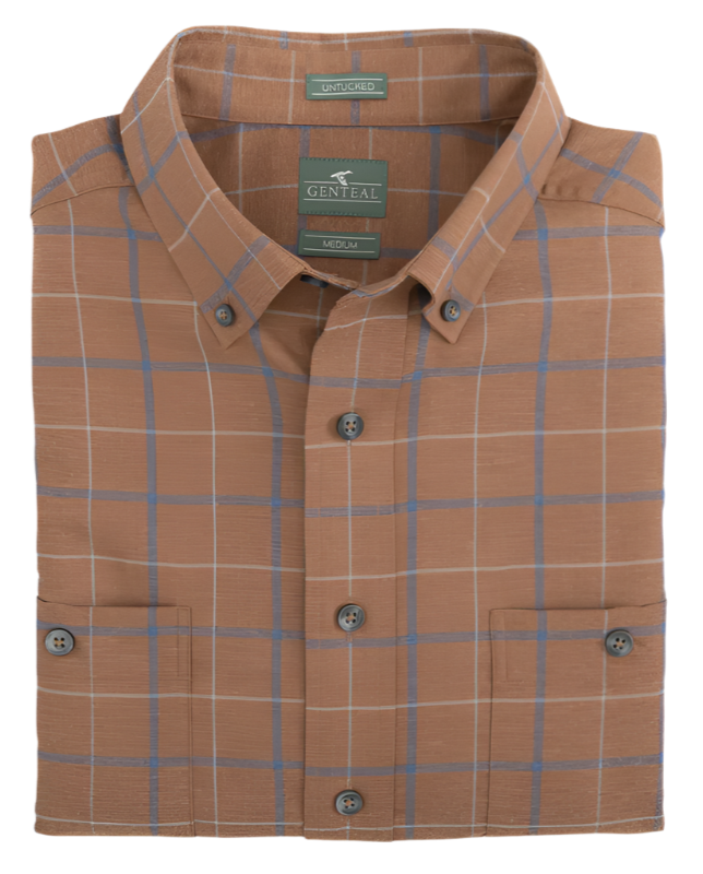 GenTeal - Sawyer Untucked Performance Flannel (Maple) FINAL SALE