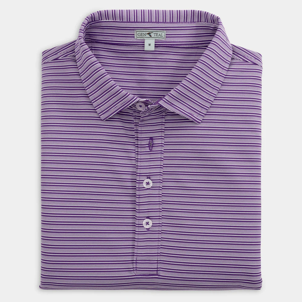 Genteal - Campus Stripe Polo (Purple)