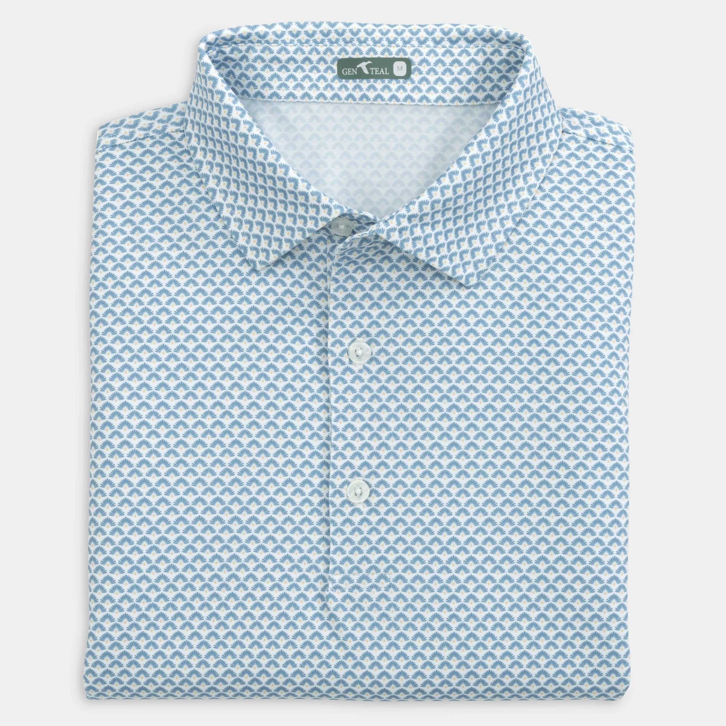 GenTeal - Printed Polo (Blue Agave) FINAL SALE