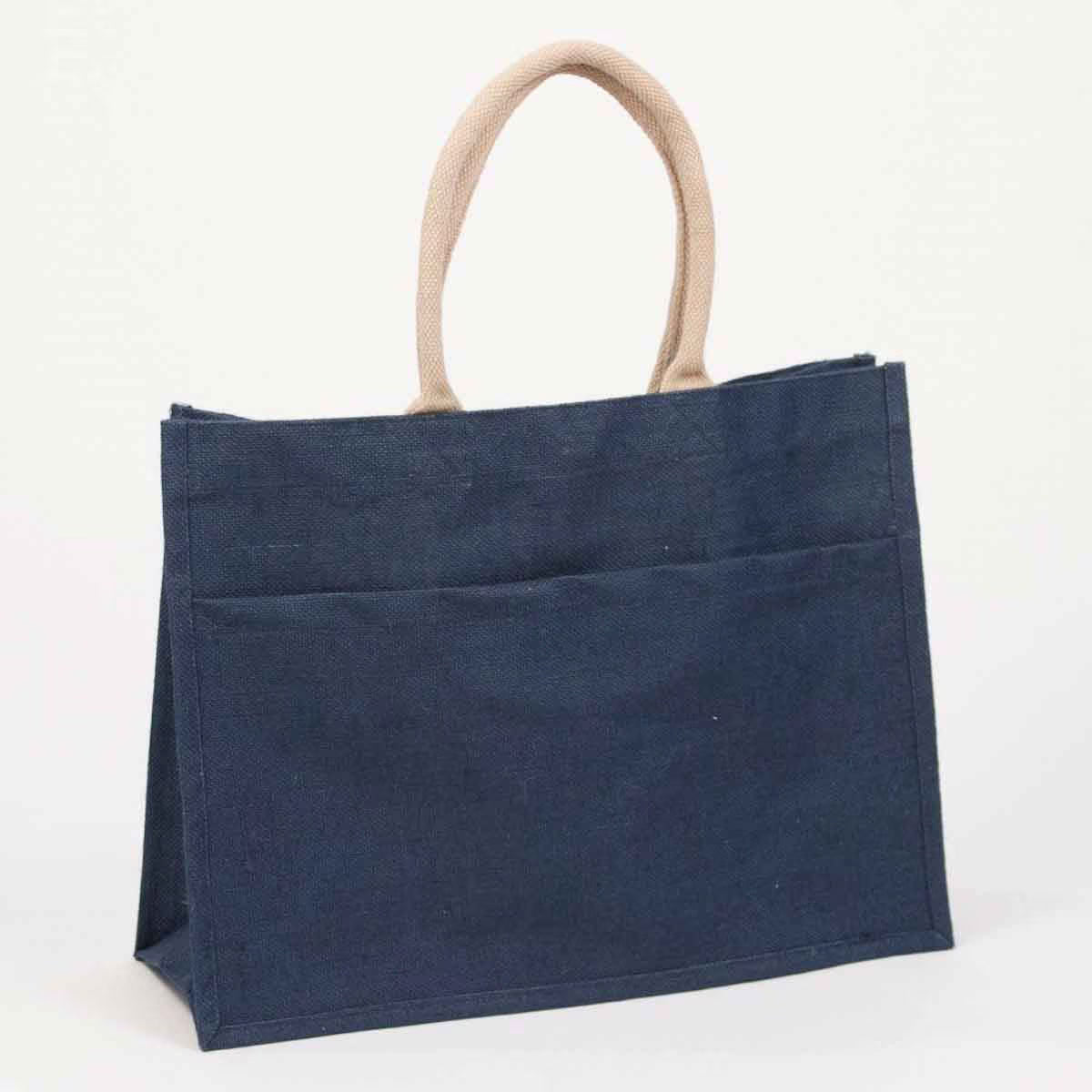Embroidered Jute Pocket Tote