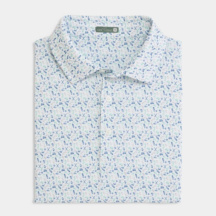 GenTeal - Caddie's Choice Printed Performance Polo (Green Bay)