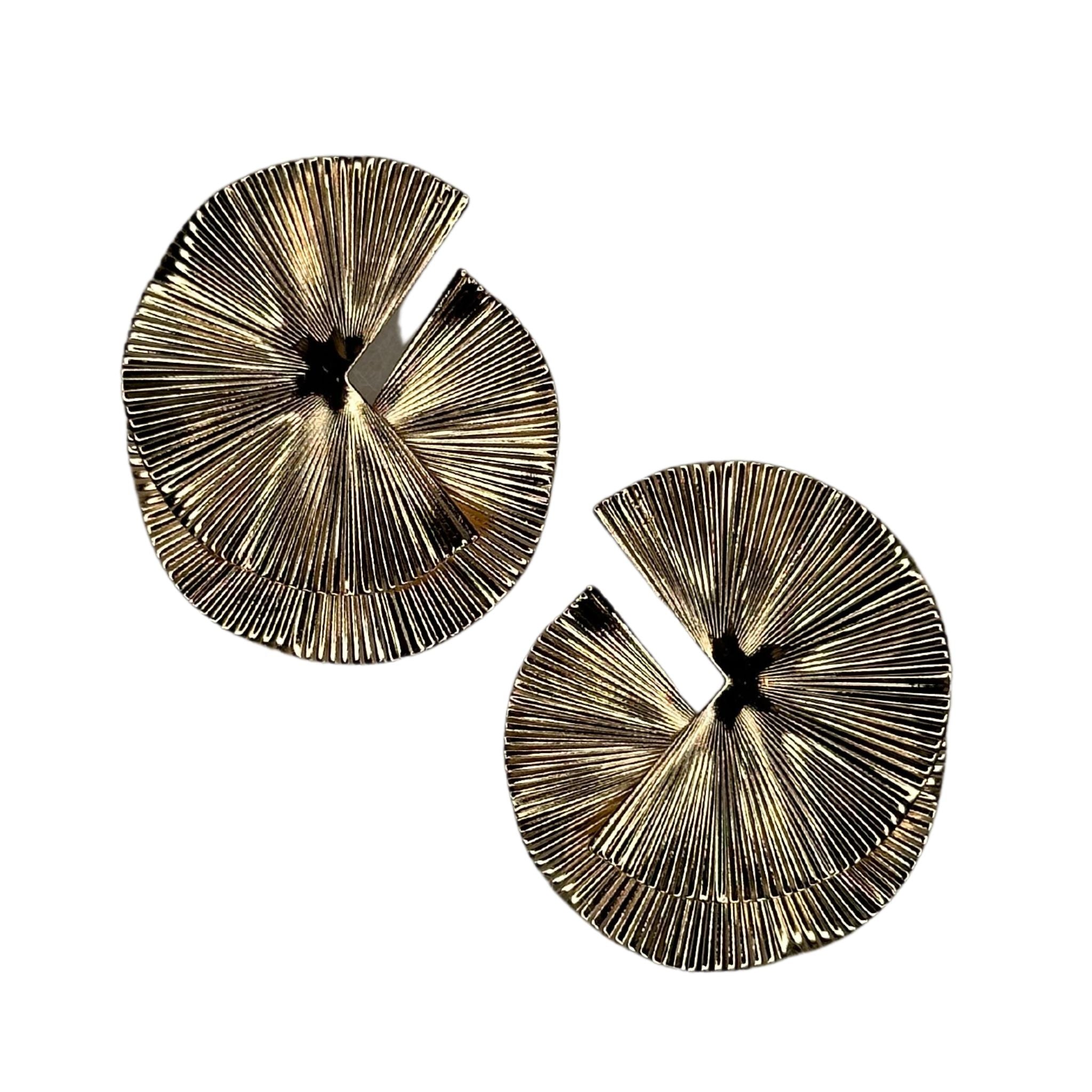 Layered Fan Earrings - Gold