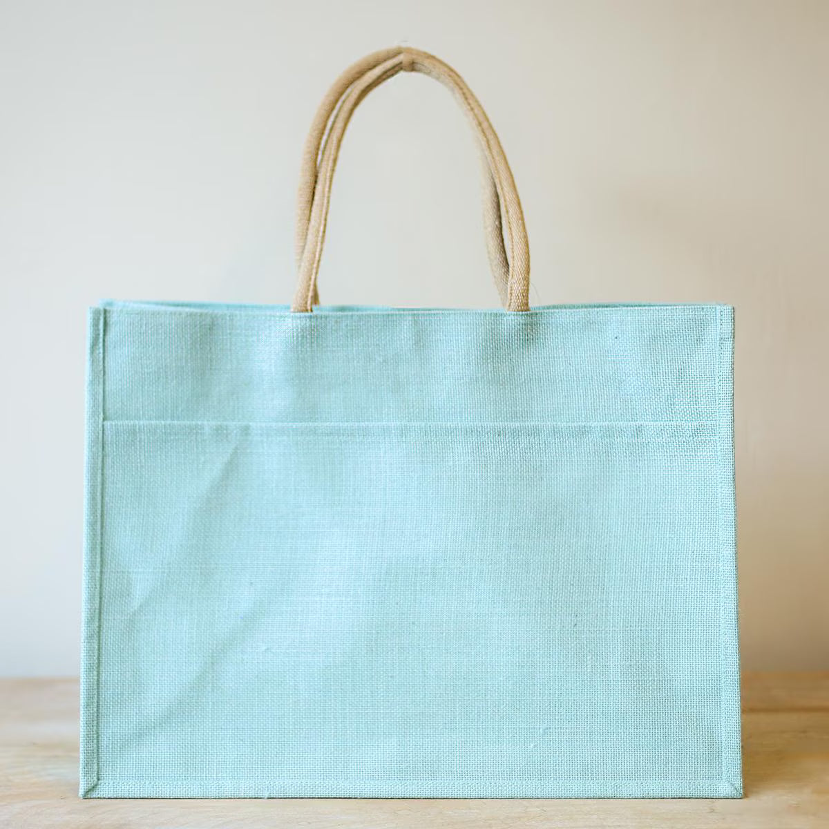 Embroidered Jute Pocket Tote