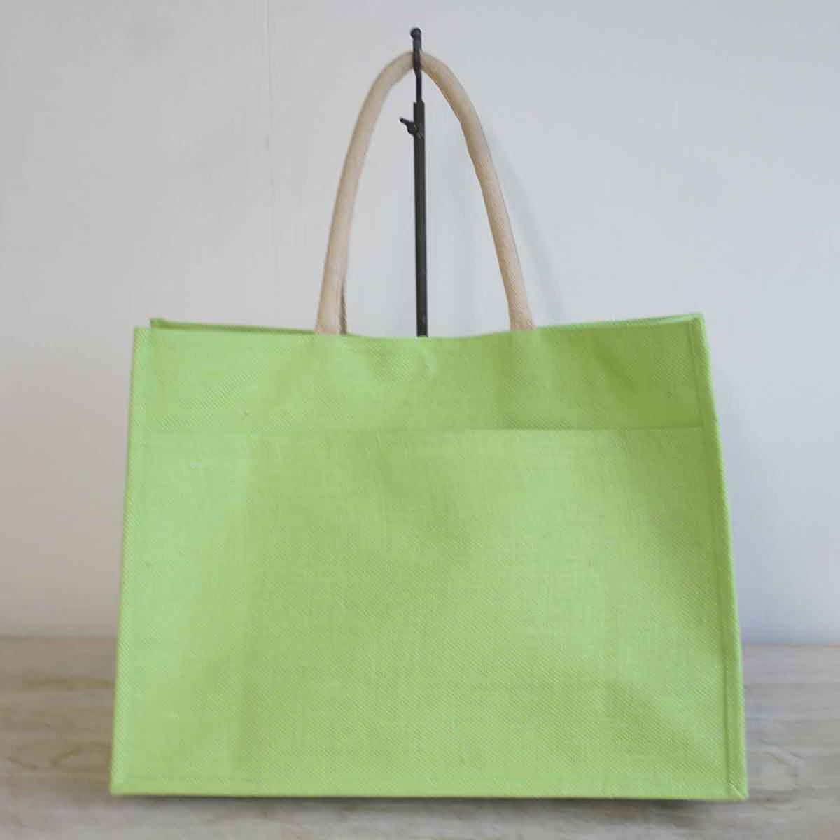 Embroidered Jute Pocket Tote