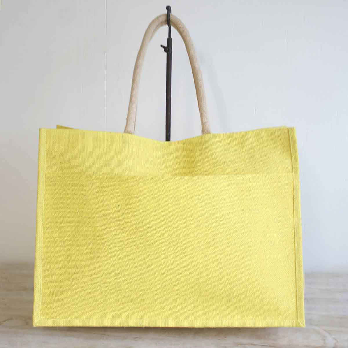 Embroidered Jute Pocket Tote