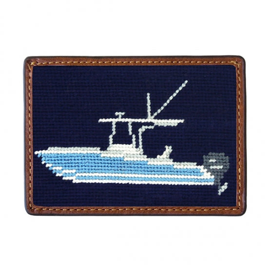 Needlepoint Card Wallet - Power Boat