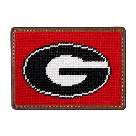 Needlepoint Card Wallet - Georgia G (Red)
