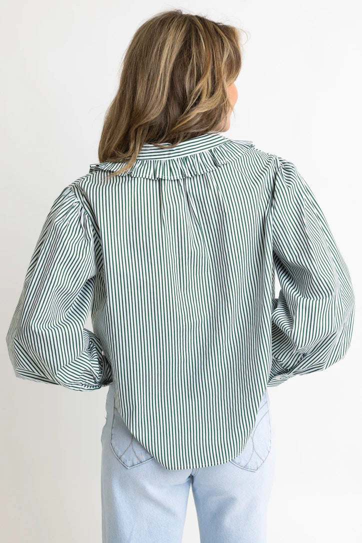 Karlie - Ruffle Trim Top (Green)