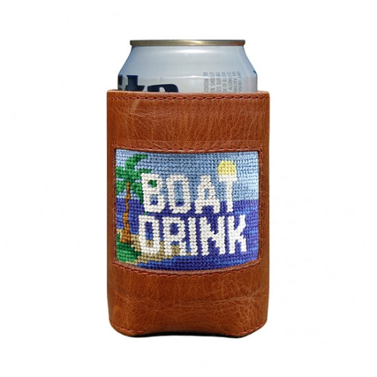 Needlepoint Can Cooler - Boat Drink
