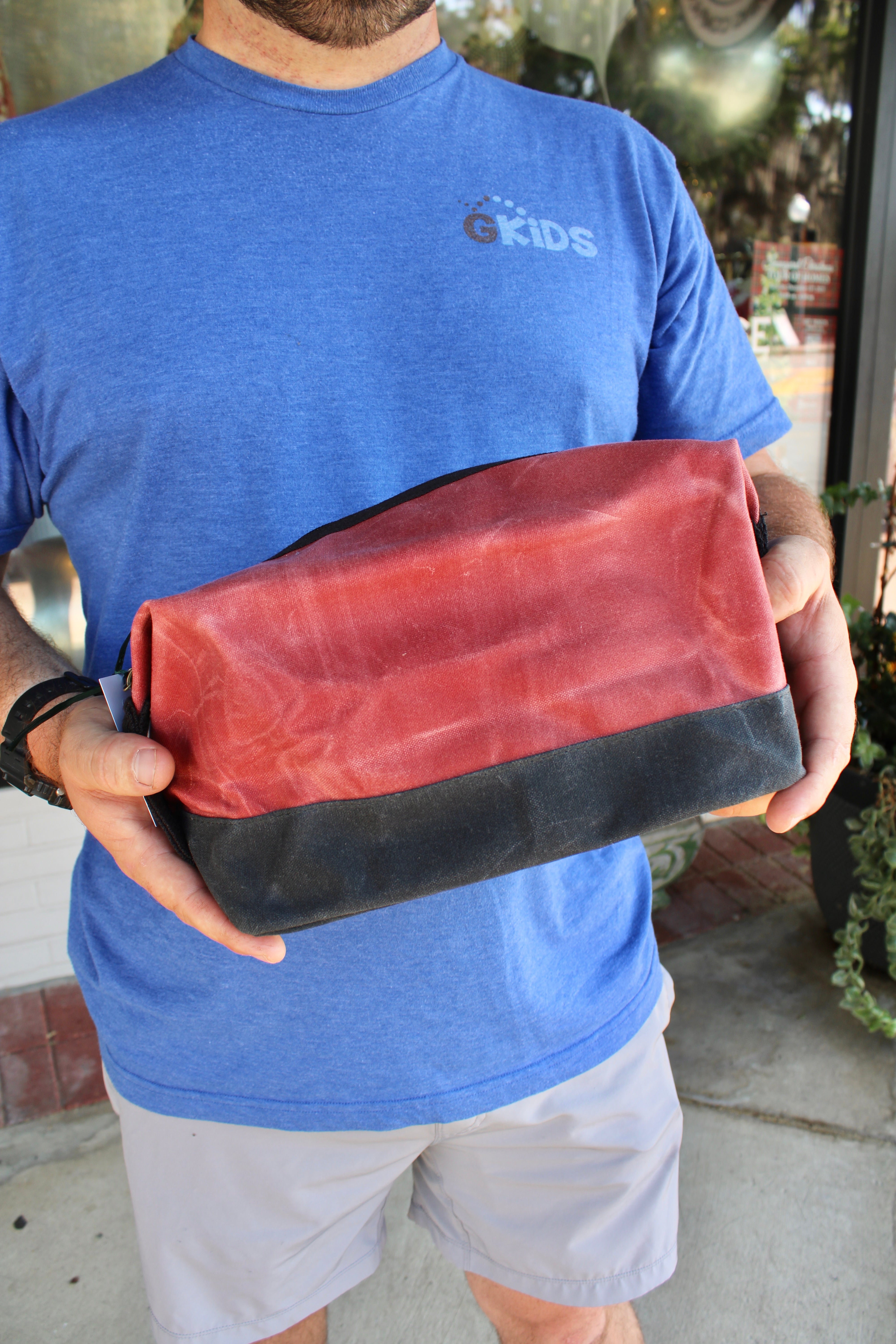 Waxed Dopp Kit - Nautical Red