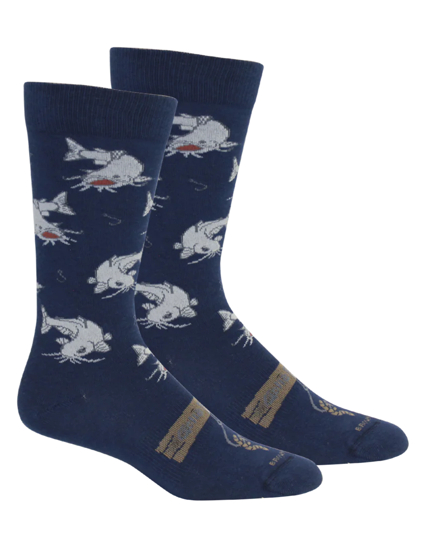 Brown Dog Socks - Gone Fishin' (Insignia Blue)