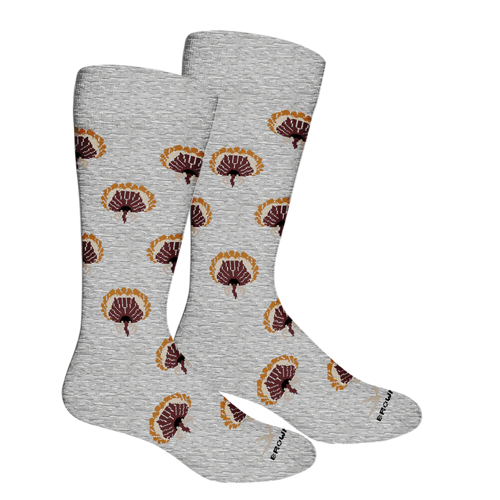 Brown Dog Socks - Trophy Turkey (Light Grey Heather)