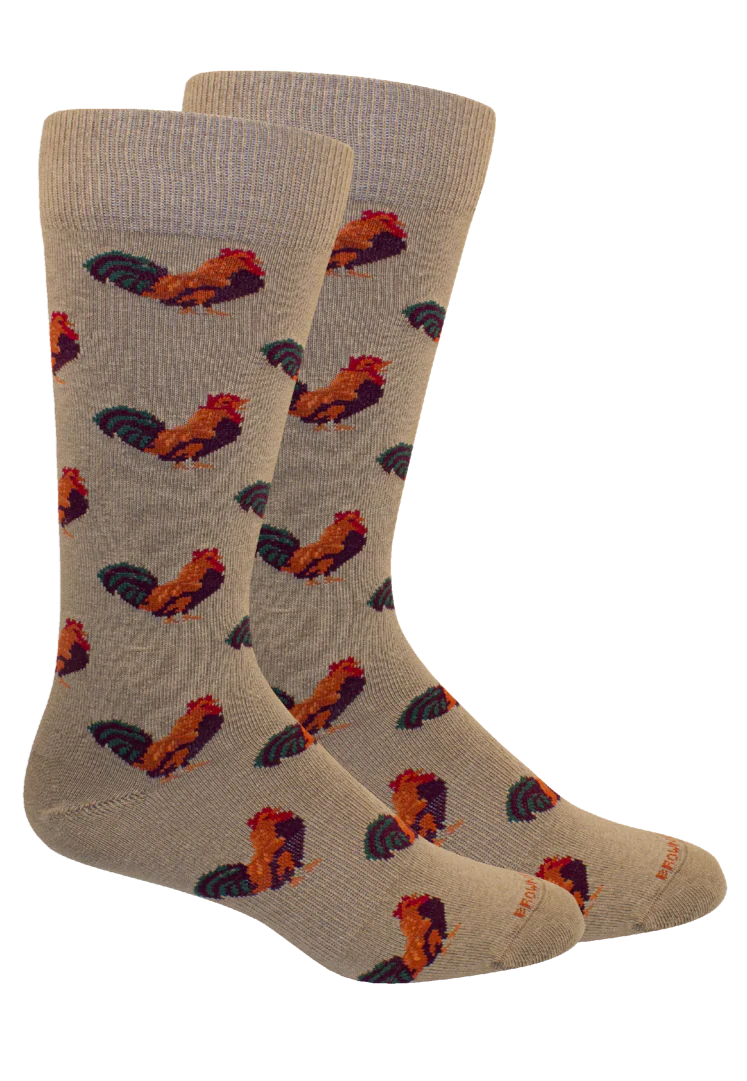 Brown Dog Socks - Rooster (Khaki)