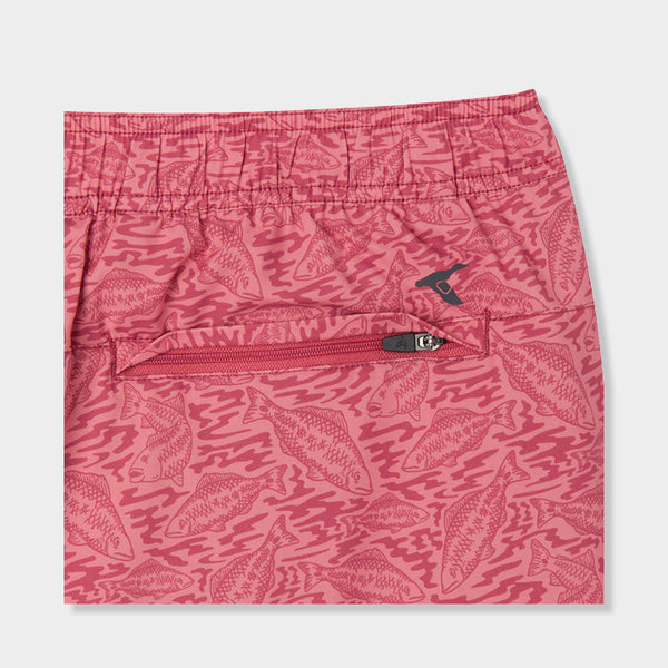 GenTeal - Marina Performance Swim Trunks (Red Fish) FINAL SALE